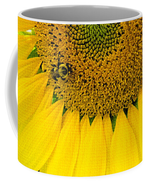 Sunflower Coffee Mug featuring the photograph Bumble bee on Sunflower by Crystal Wightman
