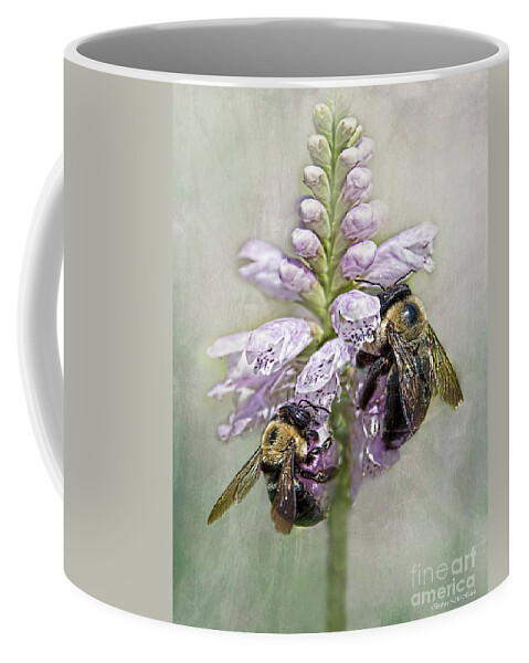 Bumble Bee Coffee Mug featuring the photograph Bumblebee Dinner Date by Barbara McMahon