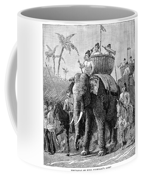 1885 Coffee Mug featuring the painting Burma Army, 1885 by Granger