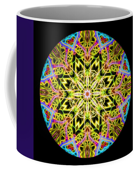 Mandala Coffee Mug featuring the photograph Burst of Joy Mandala by Beth Sawickie