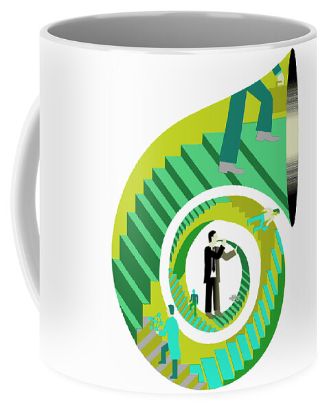 Achievement Coffee Mug featuring the photograph Businessmen And Scientists Blowing Own by Ikon Images