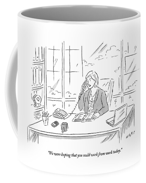 Businesswoman At Her Desk On The Telephone Coffee Mug