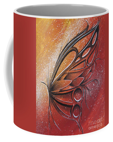 Reina Coffee Mug featuring the painting Butterfly 6 by Reina Cottier