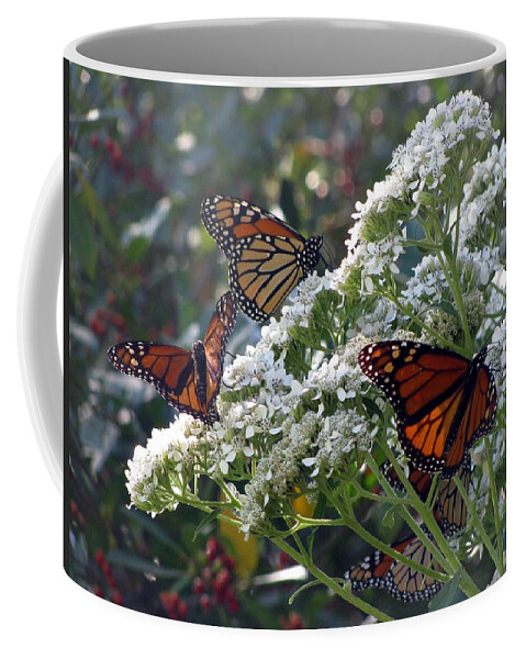 Butterfly Coffee Mug featuring the photograph Butterfly Garden - Monarchs 03 by Pamela Critchlow