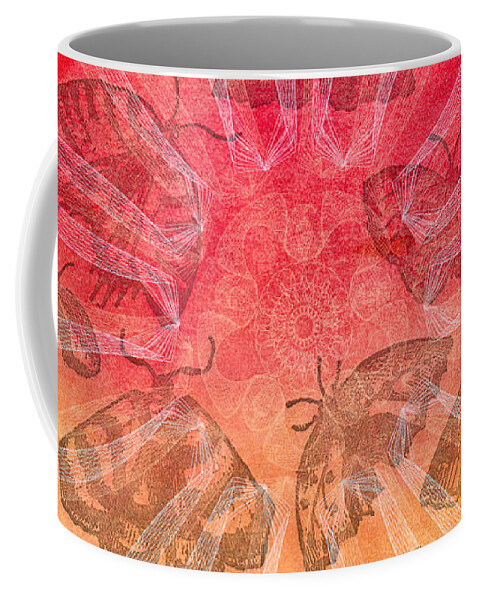 Butterfly Coffee Mug featuring the digital art Butterfly Letterpress Watercolor by Kyle Hanson