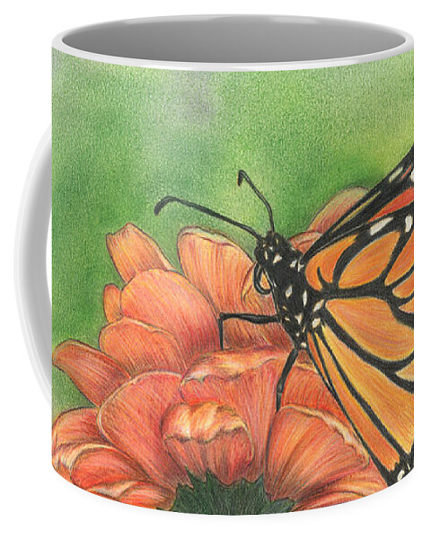 Butterfly Coffee Mug featuring the drawing Butterfly by Troy Levesque