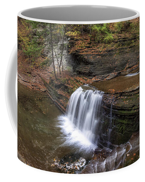 Panorama Coffee Mug featuring the photograph Buttermilk Creek Falls by Mark Papke