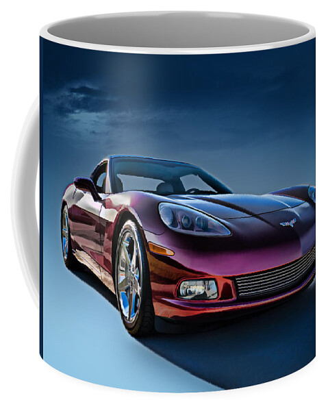 Chevrolet Coffee Mug featuring the digital art C6 Corvette by Douglas Pittman
