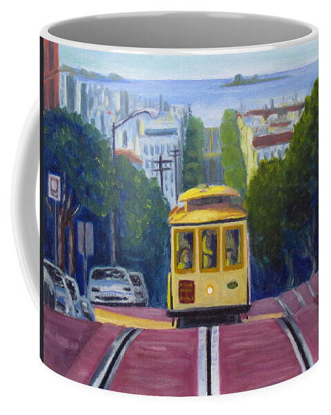 Cable Car Coffee Mug featuring the painting Cable Car by Kevin Hughes
