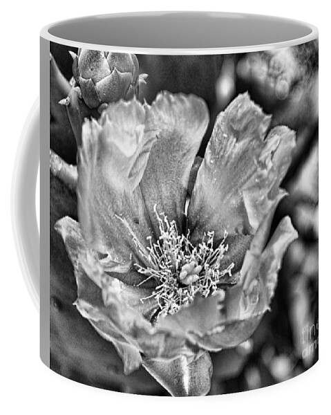Pear Cactus Coffee Mug featuring the digital art Cactus - Pear Cactus Bloom1 - Luther Fine Art by Luther Fine Art
