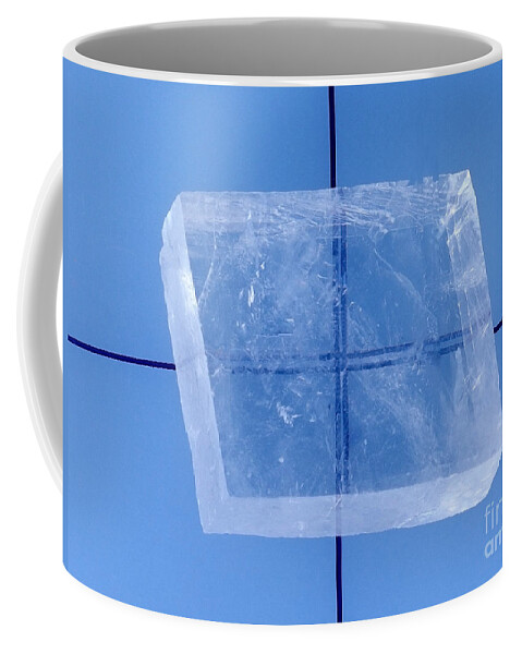 Calcite Coffee Mug featuring the photograph Calcite Birefringence by Hermann Eisenbeiss