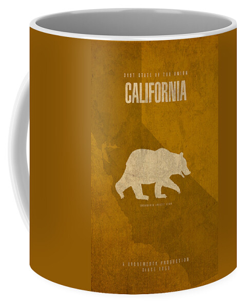 #faatoppicks Coffee Mug featuring the mixed media California State Facts Minimalist Movie Poster Art by Design Turnpike