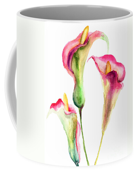 Abstract Coffee Mug featuring the painting Calla Lily flowers by Regina Jershova