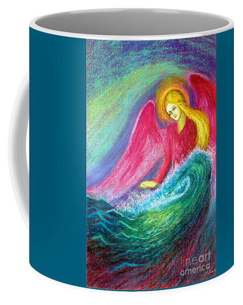 Spiritual Coffee Mug featuring the painting Calming Angel by Jane Small