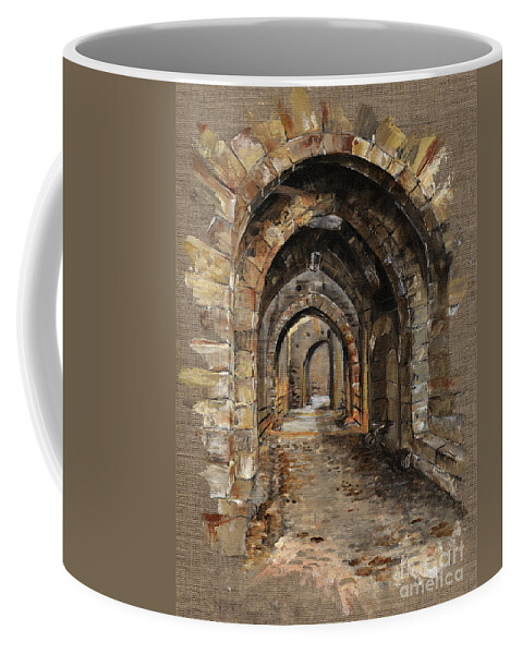 Camelot Coffee Mug featuring the painting Camelot - The Way To Ancient Times - Elena Yakubovich by Elena Daniel Yakubovich