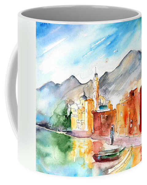 Italy Coffee Mug featuring the painting Camogli in Italy 11 by Miki De Goodaboom