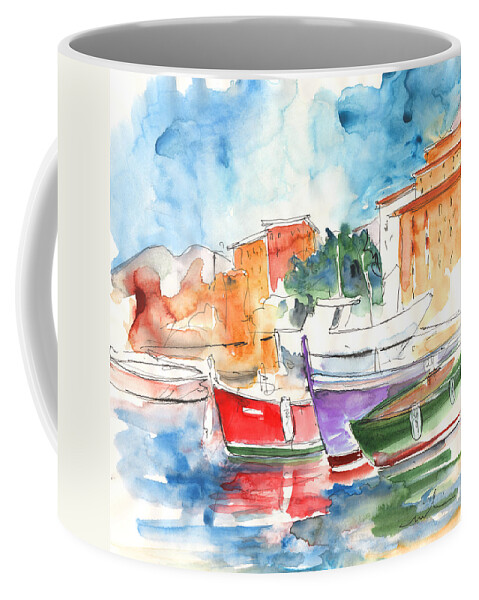 Italy Coffee Mug featuring the painting Camogli in Italy 14 by Miki De Goodaboom