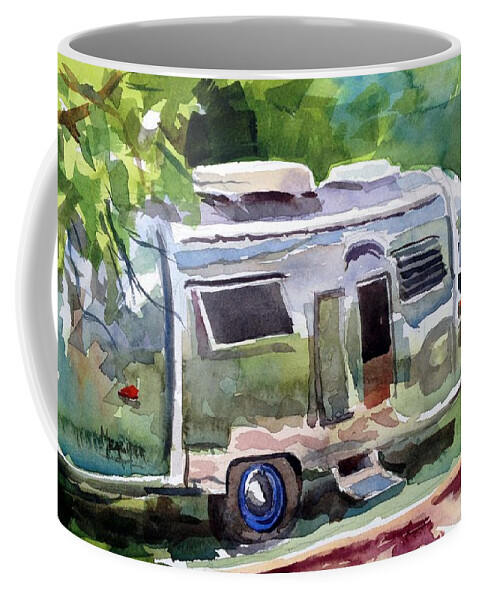 1962 Airstream Coffee Mug featuring the painting Camping In Style by Spencer Meagher
