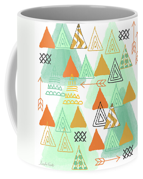 Teeepee Coffee Mug featuring the painting Camping by Linda Woods