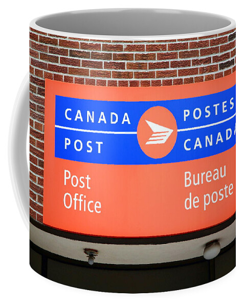 Canada Coffee Mug featuring the photograph Canada Post Sign by Valentino Visentini