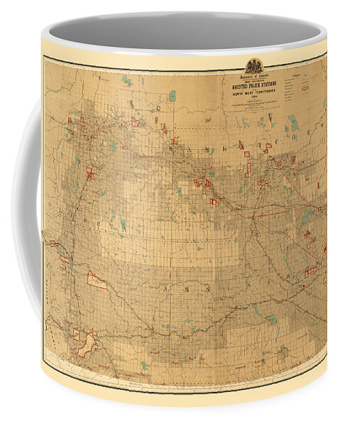 Rcmp Coffee Mug featuring the photograph Canadian Mounted Police Map by Andrew Fare