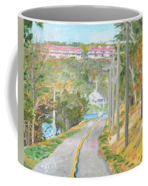 Nature Coffee Mug featuring the painting Cape Cod Canal Bike Trail by Cliff Wilson