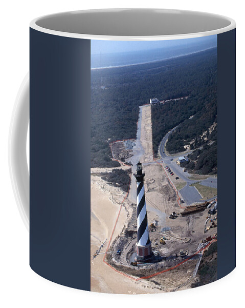 North Carolina Coffee Mug featuring the photograph Cape Hatteras Lighthouse Relocation by Bruce Roberts