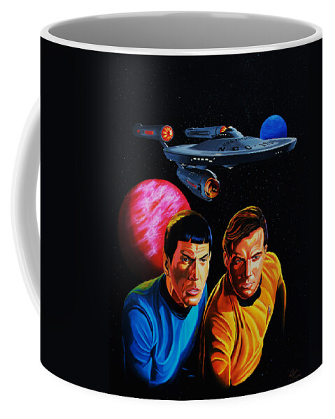 Captain Kirk and Mr. Spock Coffee Mug by Robert Steen - Pixels