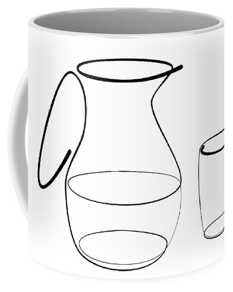 Vizeskancso Coffee Mug featuring the digital art Carafe glass line by Pal Szeplaky