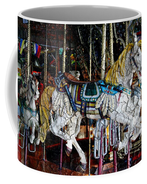 Horse Coffee Mug featuring the photograph Carousel Cracked by Alice Gipson