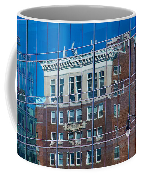 Reflection Coffee Mug featuring the photograph Carpenters Building by Stuart Litoff