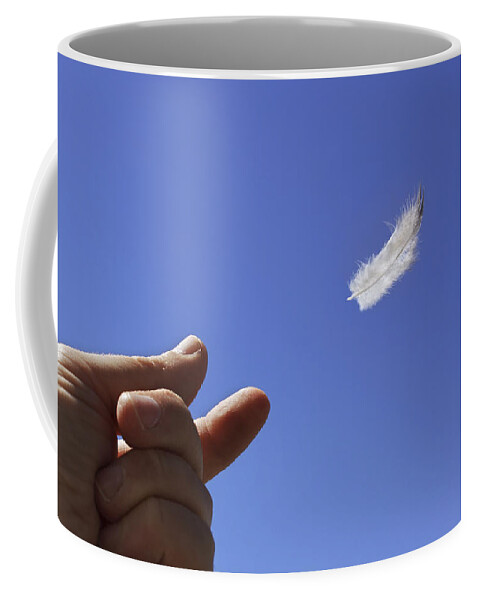 Feather Coffee Mug featuring the photograph Carried on Wind by Jason Politte