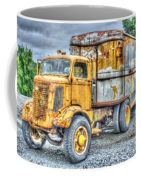 Antique Coffee Mug featuring the digital art Carrier by Dan Stone