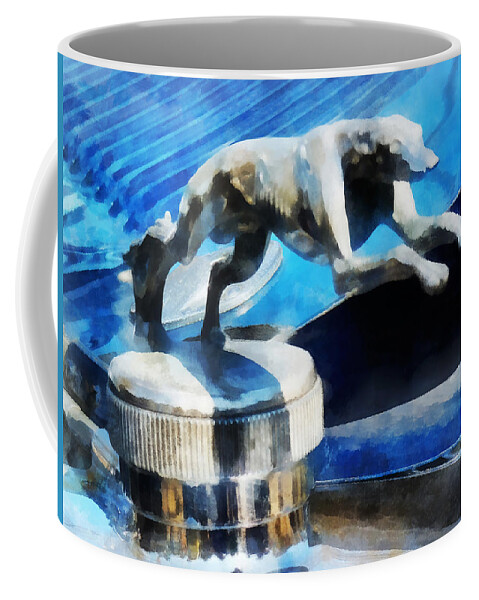 Car Coffee Mug featuring the photograph Cars - Lincoln Greyhound Hood Ornament by Susan Savad
