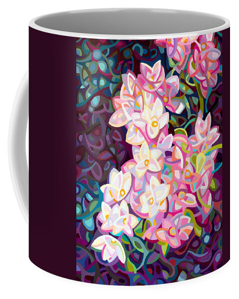 Vertical Coffee Mug featuring the painting Cascade by Mandy Budan