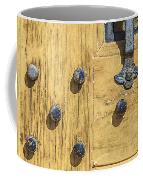 Aged Coffee Mug featuring the photograph Castle Door II by David Letts