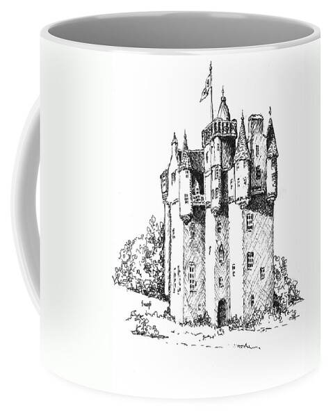 Castle Coffee Mug featuring the drawing Castle by Sam Sidders