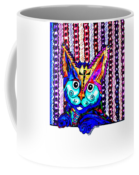 Cat Coffee Mug featuring the drawing Cat 1 by Carol Tsiatsios