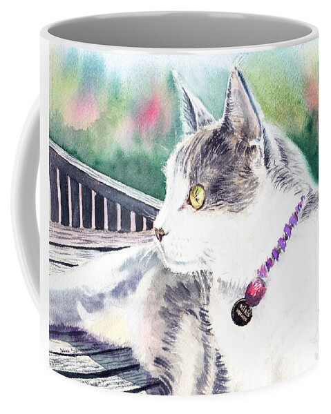 Cat Coffee Mug featuring the painting Cat by Irina Sztukowski