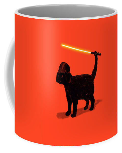 Cat Coffee Mug featuring the digital art Cat Vader by Nicebleed 