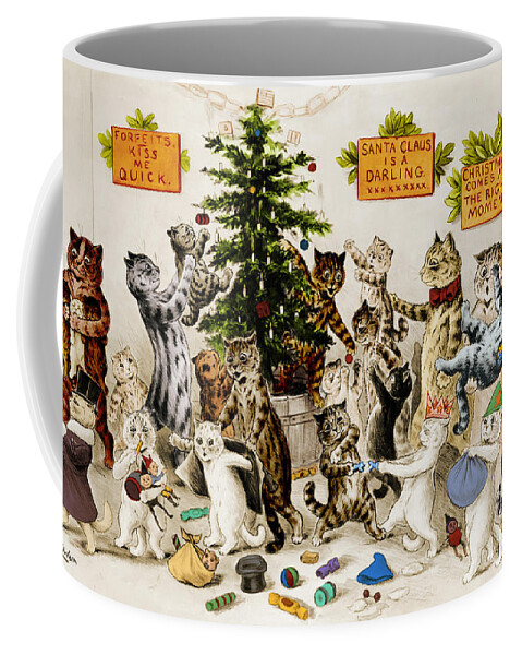 History Coffee Mug featuring the photograph Cats Decorating Christmas Tree 1906 by Photo Researchers