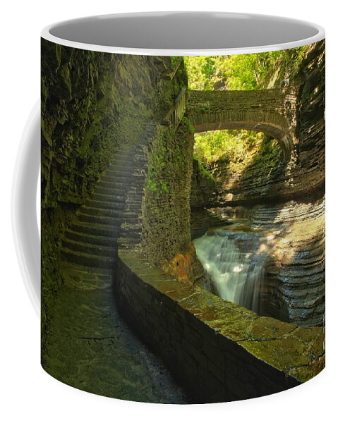 Watkins Glen State Park Coffee Mug featuring the photograph CCC Path To The Falls by Adam Jewell