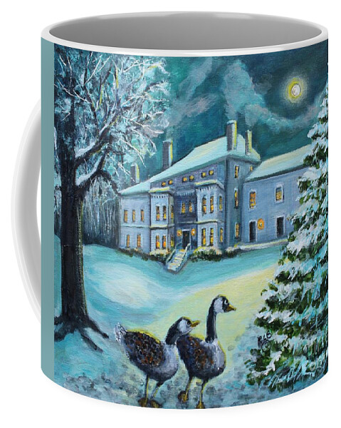 Lyman Estate Coffee Mug featuring the painting Celebrating in the Moonlight by Rita Brown
