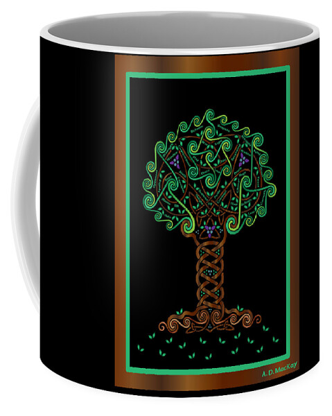 Celtic Art Coffee Mug featuring the digital art Celtic Tree of Life by Celtic Artist Angela Dawn MacKay