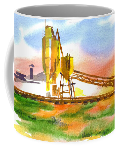 Cement Plant Across The Tracks Coffee Mug featuring the painting Cement Plant Across the Tracks by Kip DeVore