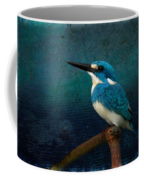 Cerulean Kingfisher Coffee Mug featuring the photograph Cerulean Kingfisher blue Alcedo coerulescens by Perry Van Munster