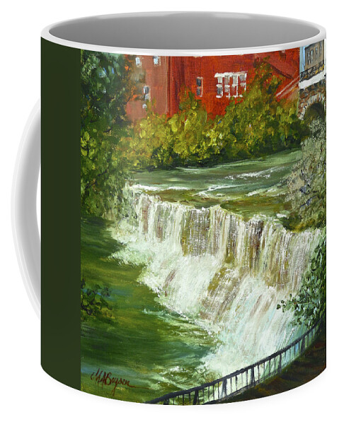 Chagrin Falls Coffee Mug featuring the painting Chagrin Falls by Maryann Boysen