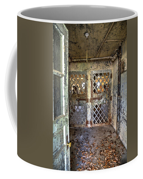 Doors Coffee Mug featuring the photograph Chain Gang-3 by Charles Hite