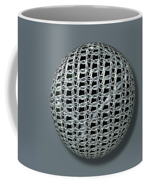 Abstract Coffee Mug featuring the painting Chain Mail Armor Orb by Tony Rubino
