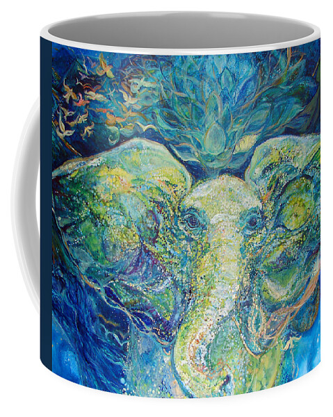 Elephant Coffee Mug featuring the painting Channels by Ashleigh Dyan Bayer
